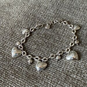 Brighton Silver Heart Charm Bracelet